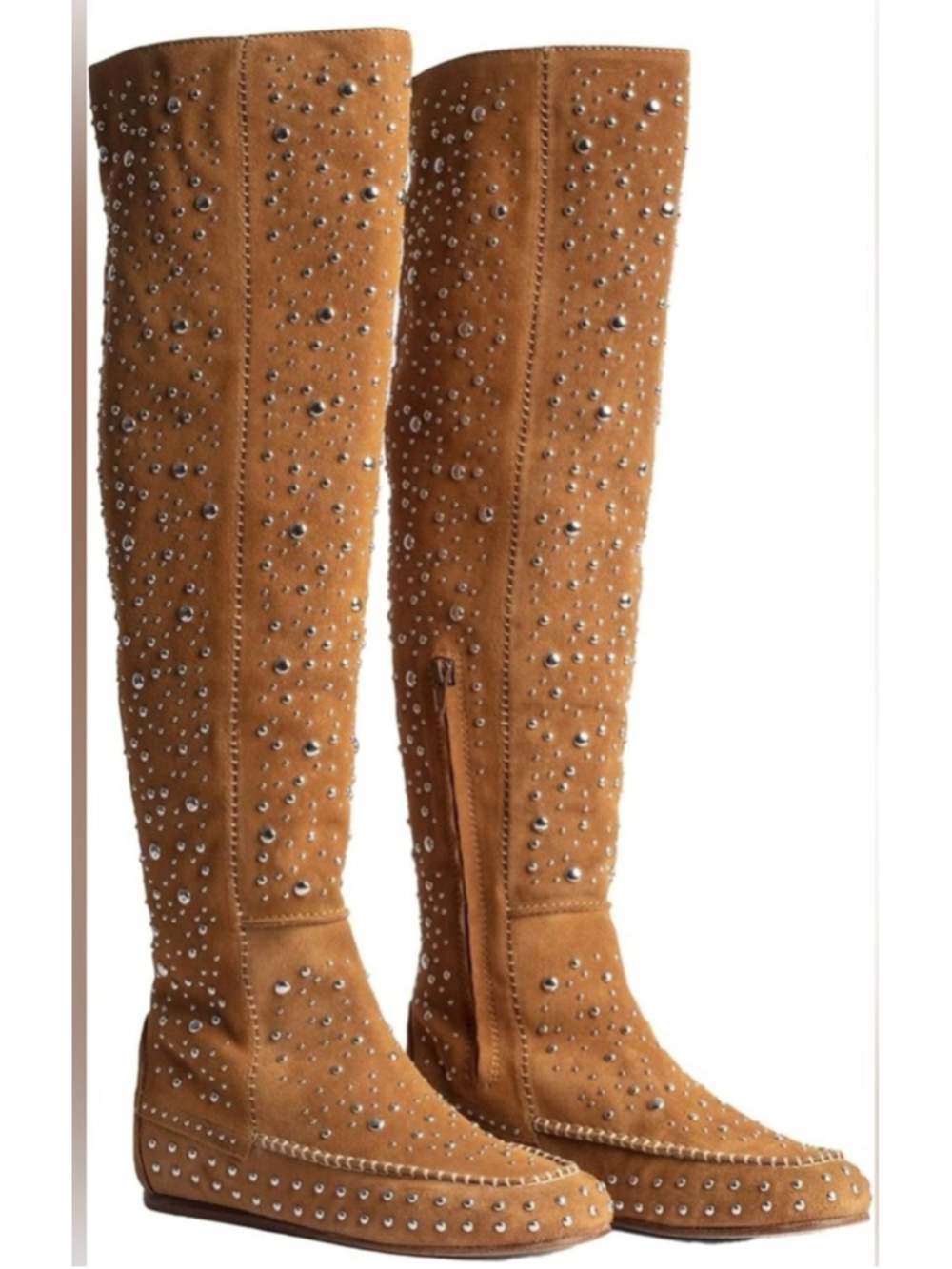 Alice + Olivia Zadig & Voltaire Santa High Dream Studs Boots Suede Folk 40,US 9
